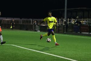 Keaton August against North Greenford United in the Combined Counties Football League